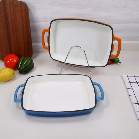 Эмалированная фарфоровая керамическая чугунная форма для выпечки 29х21см