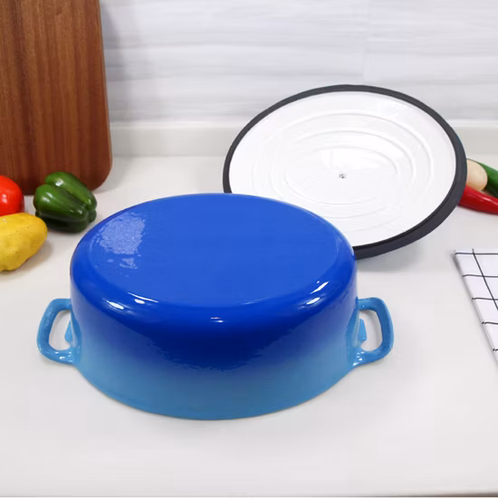 Овальная эмалированная чугунная жаровня от производителя из Китая, размер 30X23см